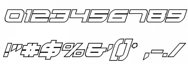 Red Rocket Outline Italic Font OTHER CHARS