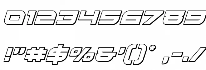 Red Rocket Outline Italic Font OTHER CHARS