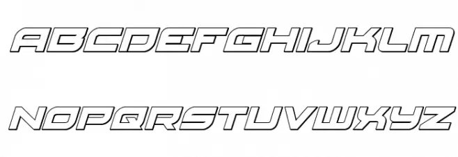 Red Rocket Outline Italic خط أحرف كبيرة