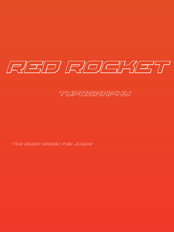 Red Rocket Outline Italic Poster
