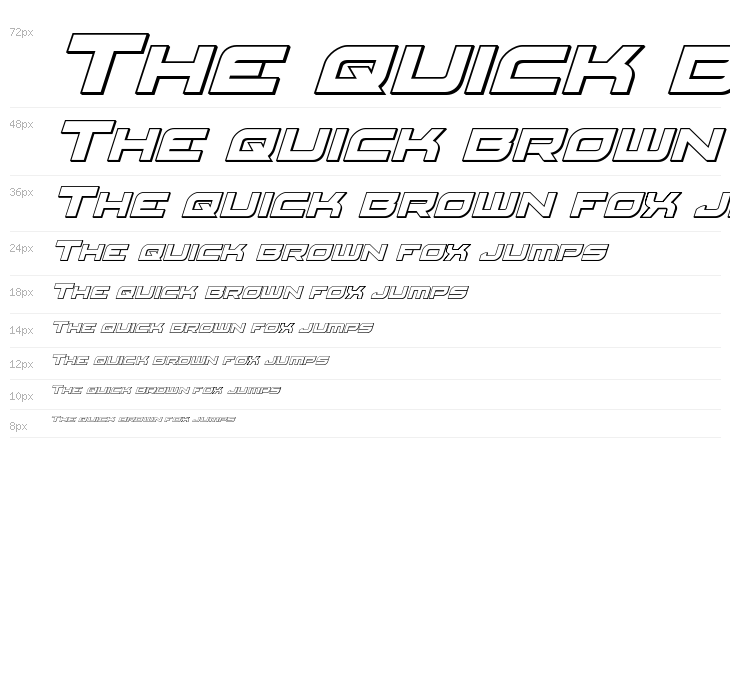 Red Rocket Outline Italic Waterfall