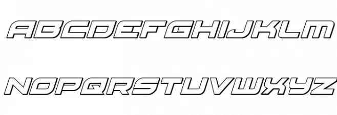 Red Rocket Outline Italic Schriftart Kleinbuchstaben