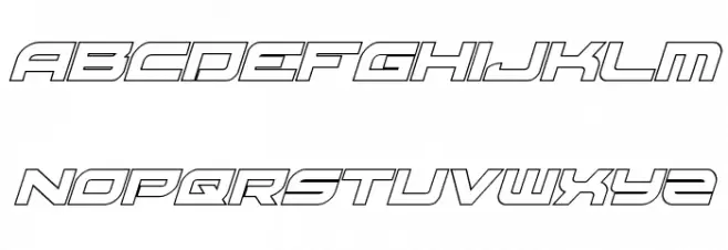 Red Rocket Outline Italic Schriftart Groß