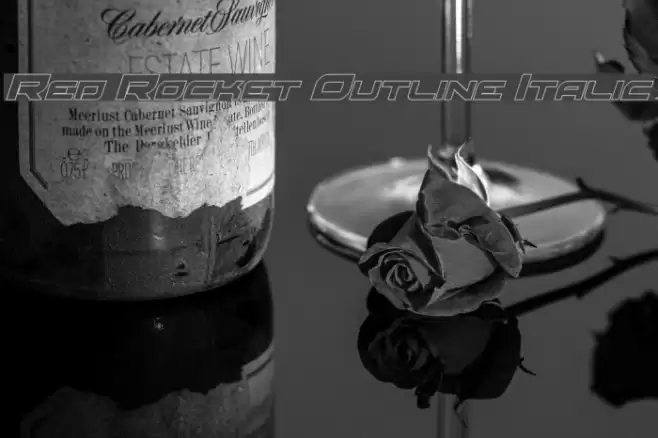 Red Rocket Outline Italic Font examples