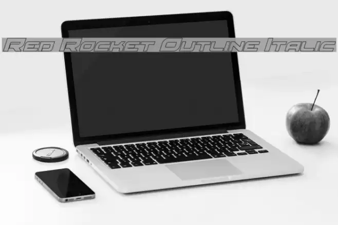 Red Rocket Outline Italic Font examples