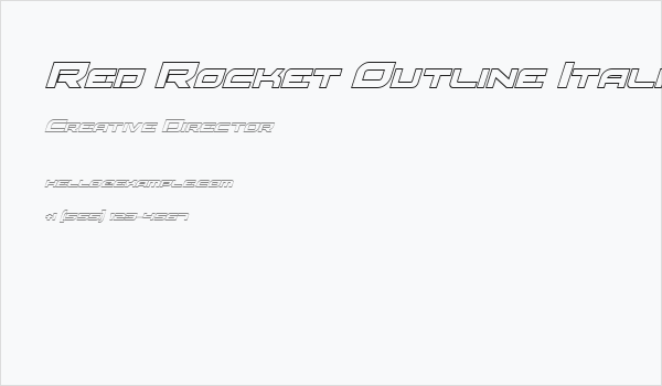 Red Rocket Outline Italic Business Card