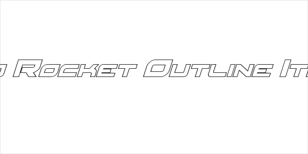 Red Rocket Outline Italic Logo