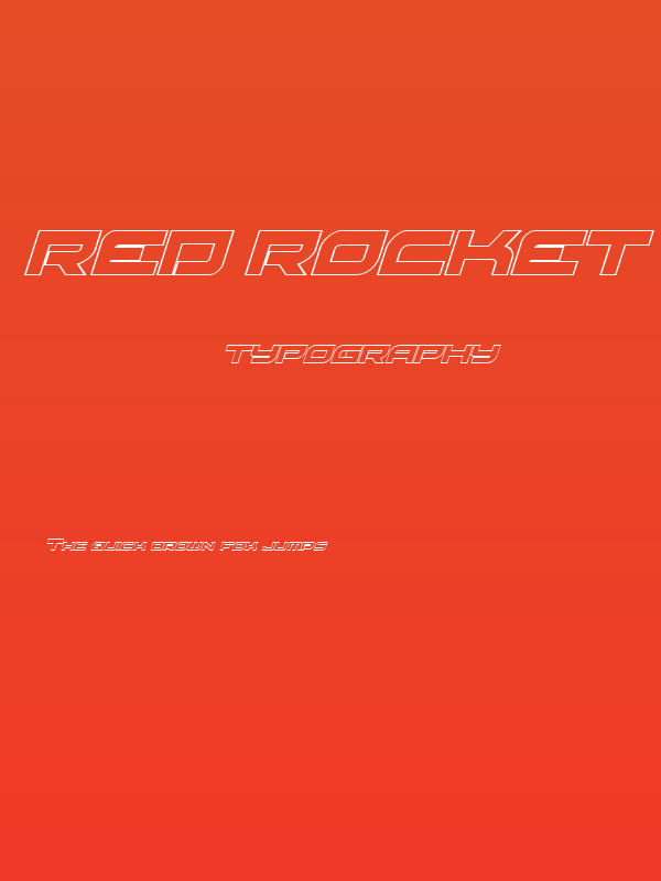 Red Rocket Outline Italic Poster