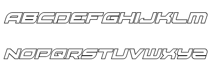 Red Rocket Outline Italic Font LOWERCASE