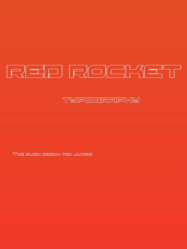 Red Rocket Outline Regular Poster