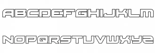 Red Rocket Outline Regular Schriftart Kleinbuchstaben