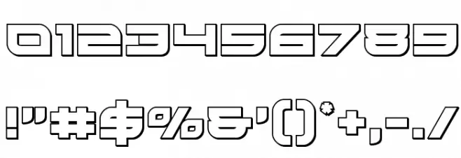 Red Rocket Outline Font OTHER CHARS
