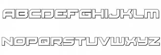 Red Rocket Outline Polices MAJUSCULES