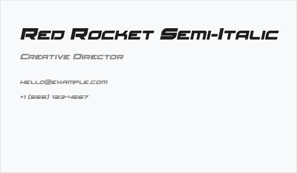 Red Rocket Semi-Italic Business Card