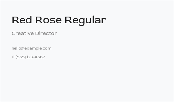 Red Rose Regular Business Card