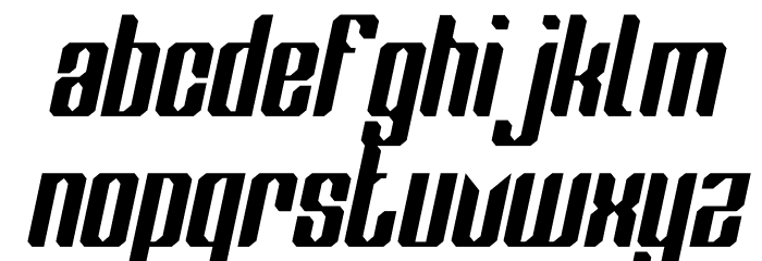 Red Steel Italic Font LOWERCASE