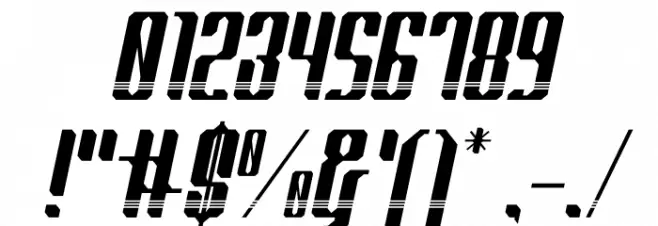 Red Steel Stripped Italic Font OTHER CHARS