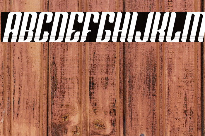 Red Steel Stripped Italic Example 1