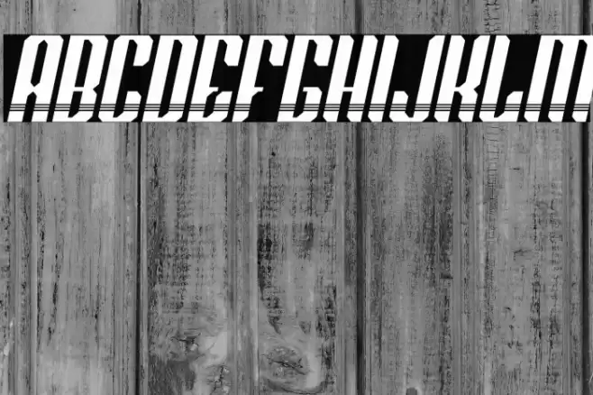 Red Steel Stripped Italic Font examples