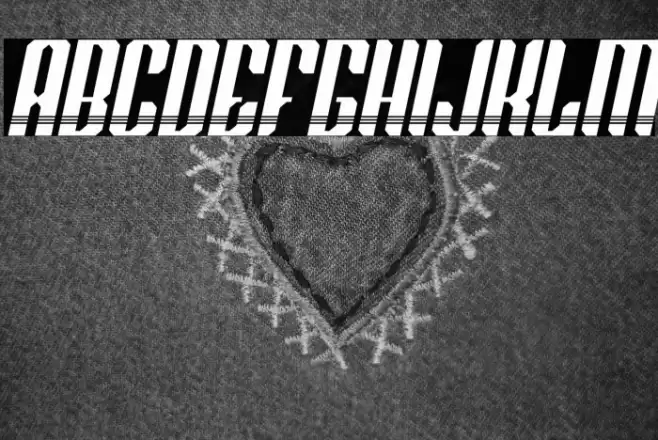 Red Steel Stripped Italic Font examples