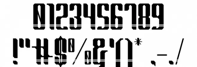 Red Steel Stripped Font OTHER CHARS