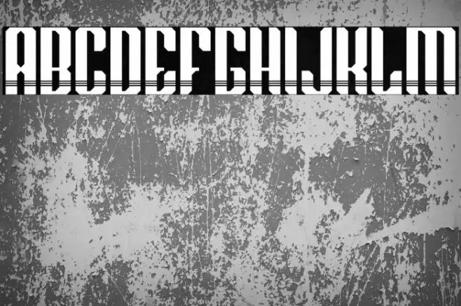 Red Steel Stripped Font examples