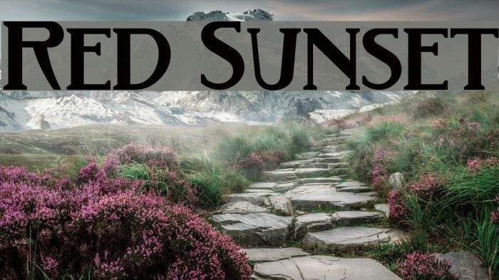 Red Sunset Font examples