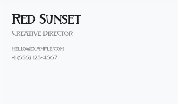 Red Sunset Business Card