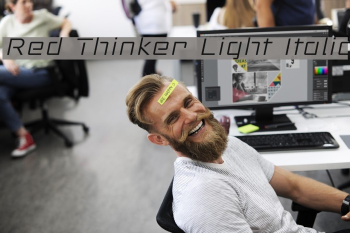Red Thinker Light Italic Example 1