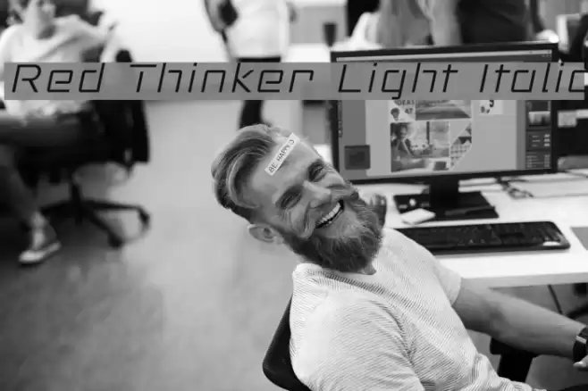 Red Thinker Light Italic Font examples