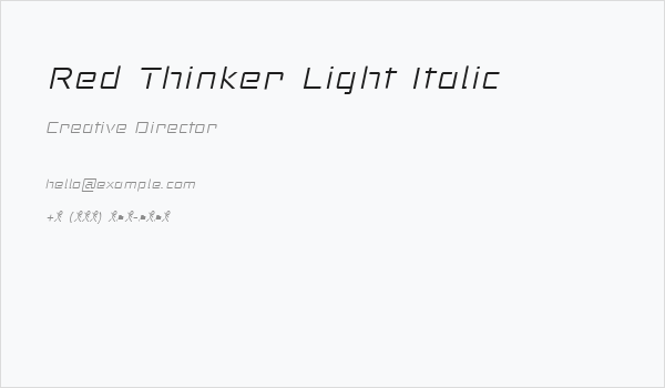 Red Thinker Light Italic Business Card