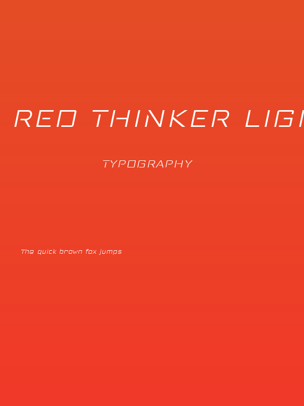 Red Thinker Light Italic Poster