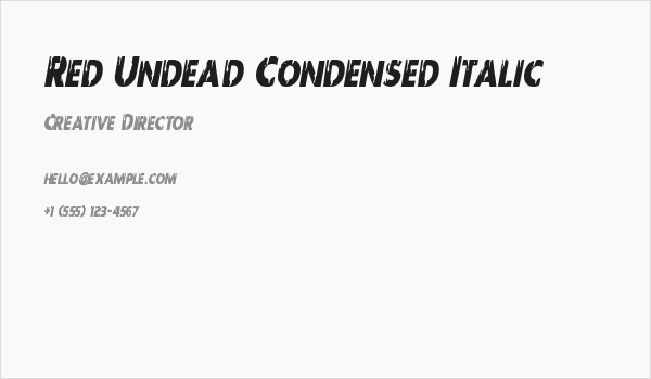 Red Undead Condensed Italic Business Card