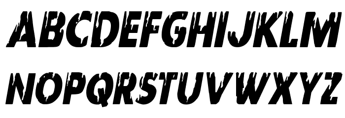 Red Undead Condensed Italic Font LOWERCASE