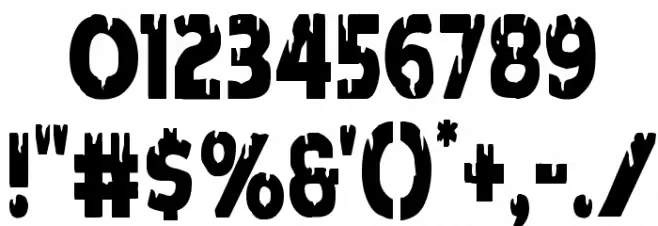 Red Undead Condensed Font OTHER CHARS