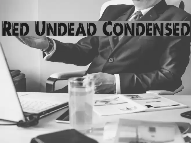 Red Undead Condensed Font examples