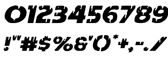 Red Undead Expanded Italic Font OTHER CHARS