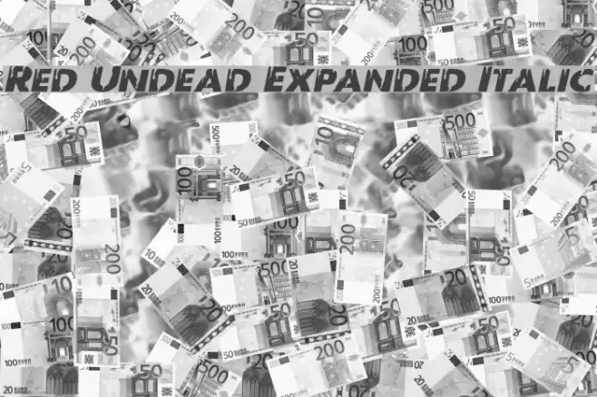 Red Undead Expanded Italic Font examples