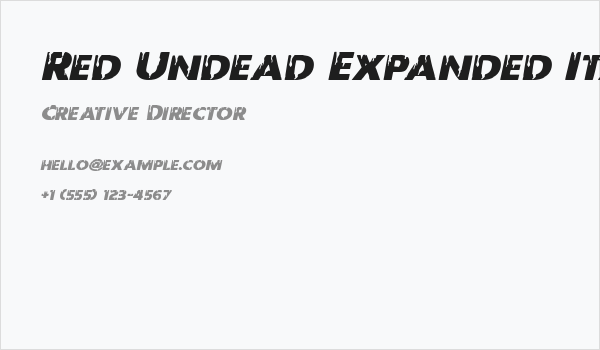 Red Undead Expanded Italic Business Card