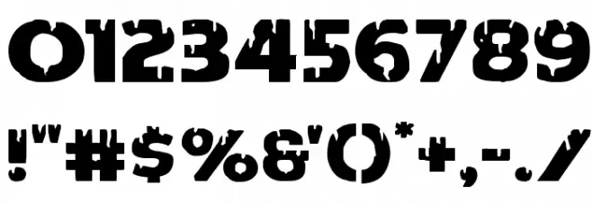 Red Undead Expanded Font OTHER CHARS