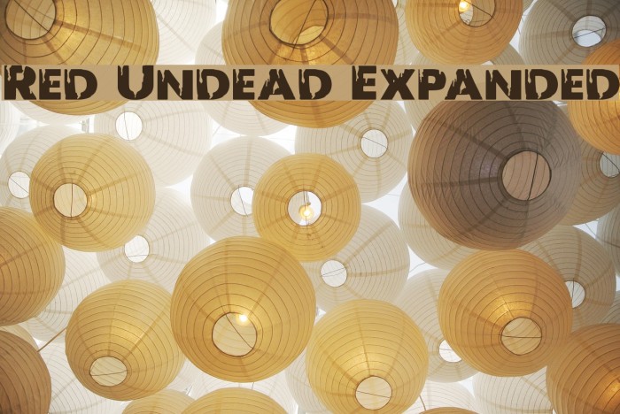 Red Undead Expanded Font examples