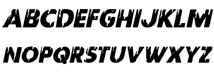 Red Undead Italic Font LOWERCASE