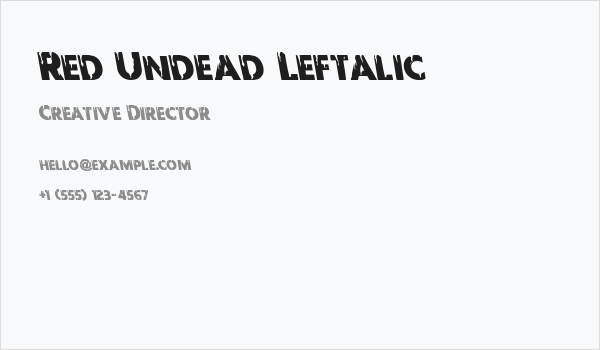 Red Undead Leftalic Business Card