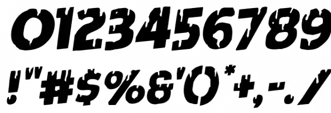 Red Undead Rotalic Font OTHER CHARS