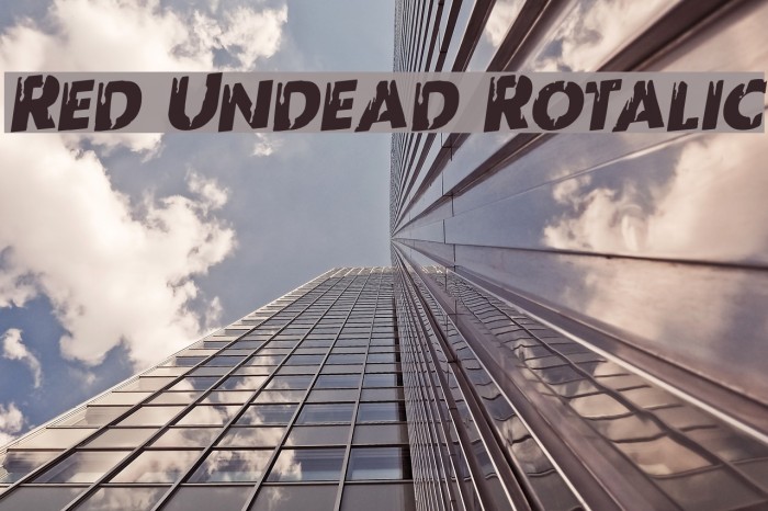 Red Undead Rotalic Font examples