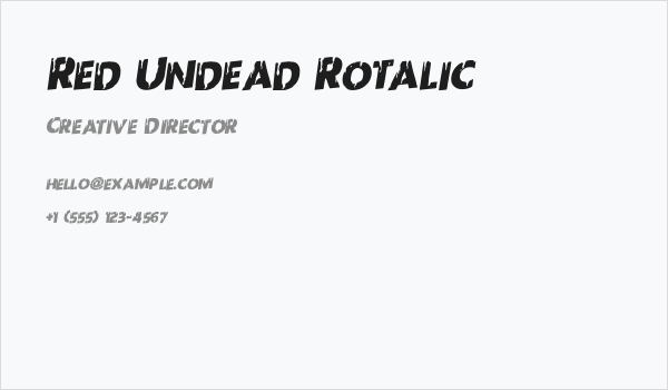 Red Undead Rotalic Business Card