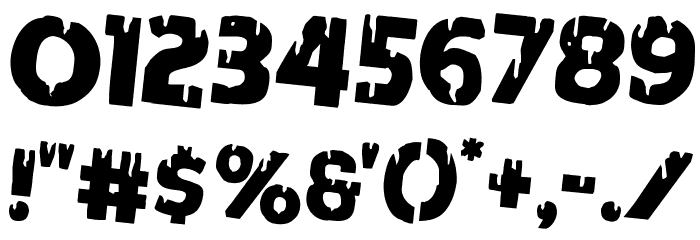 Red Undead Rotated 2 Font OTHER CHARS