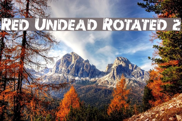 Red Undead Rotated 2 Font examples