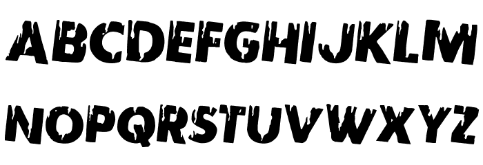 Red Undead Rotated 2 Font LOWERCASE
