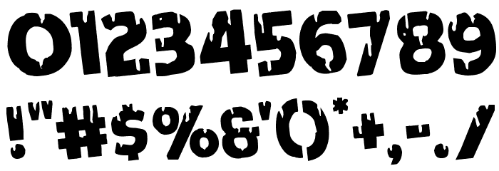 Red Undead Rotated Font OTHER CHARS